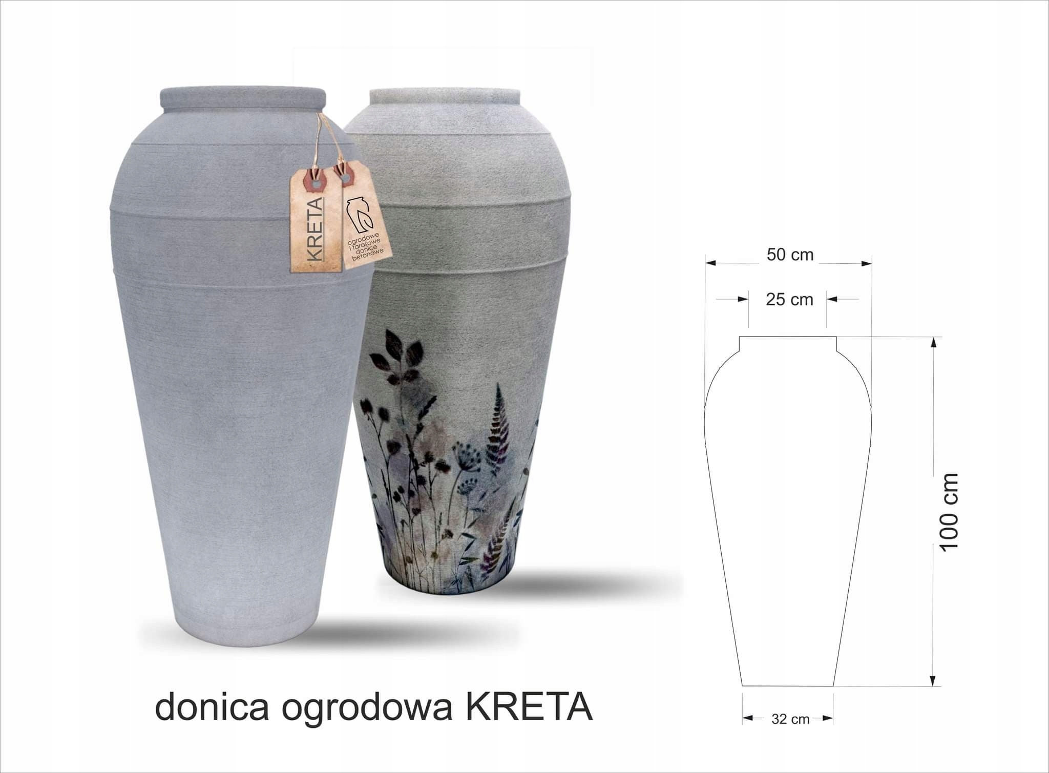 Betónový kvetináč Kreta